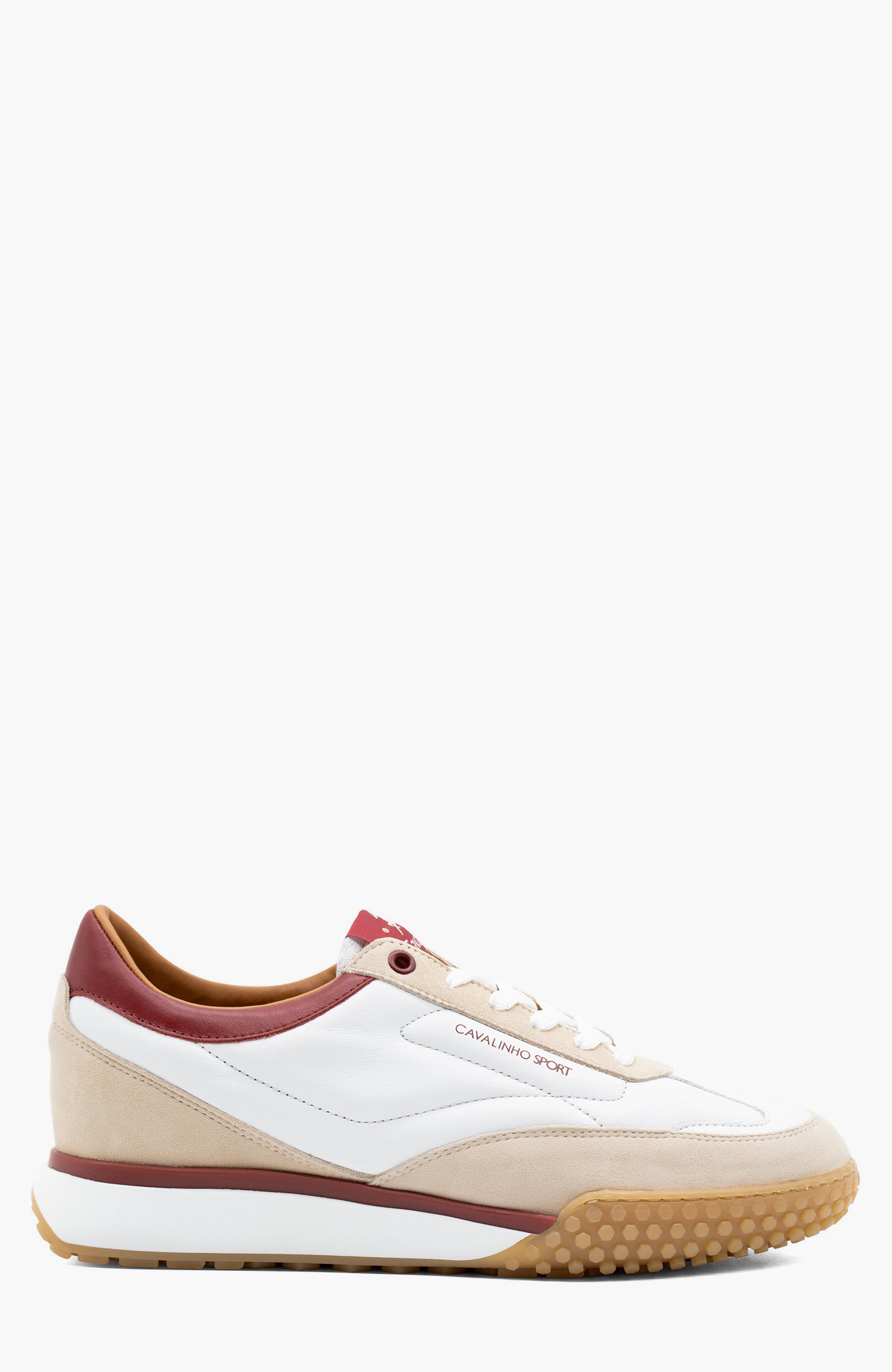 Sport Leather Sneakers, Main, color, Red / White / Beige