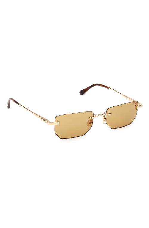 Tom Ford Ethan 53mm Geometric Sunglasses In Green