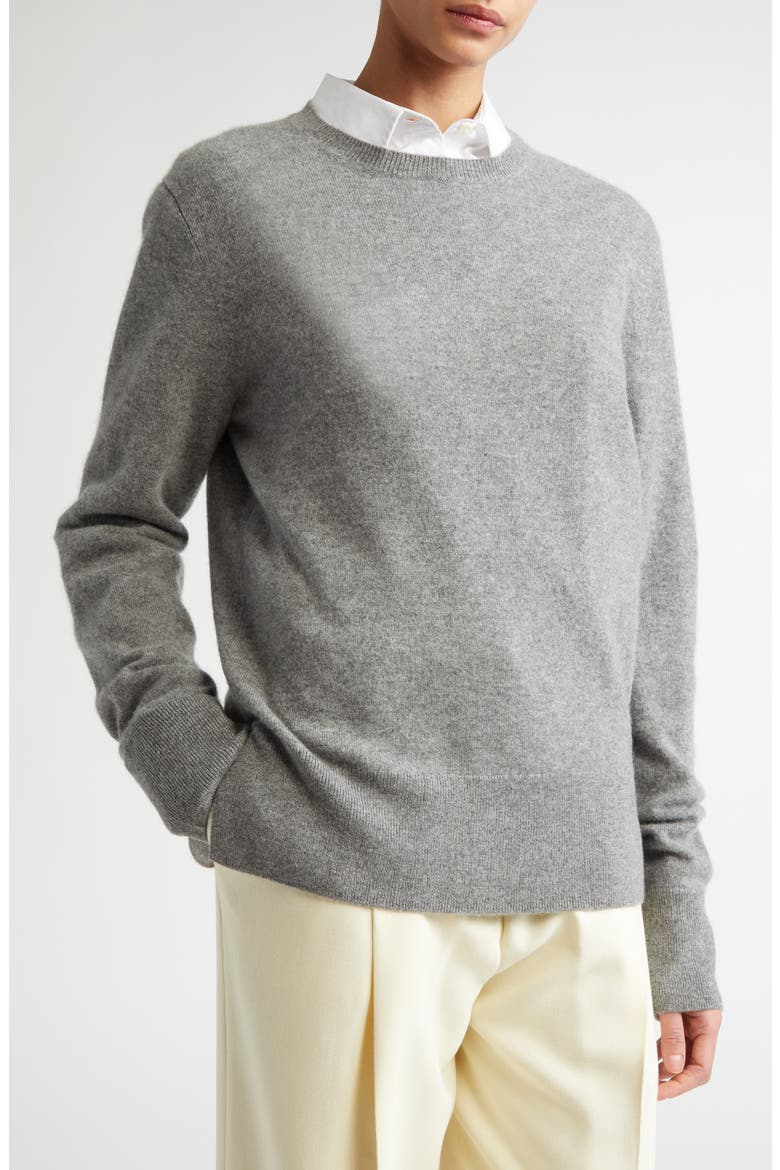 Cashmere Crewneck Sweater, Alternate, color, GREY MELANGE