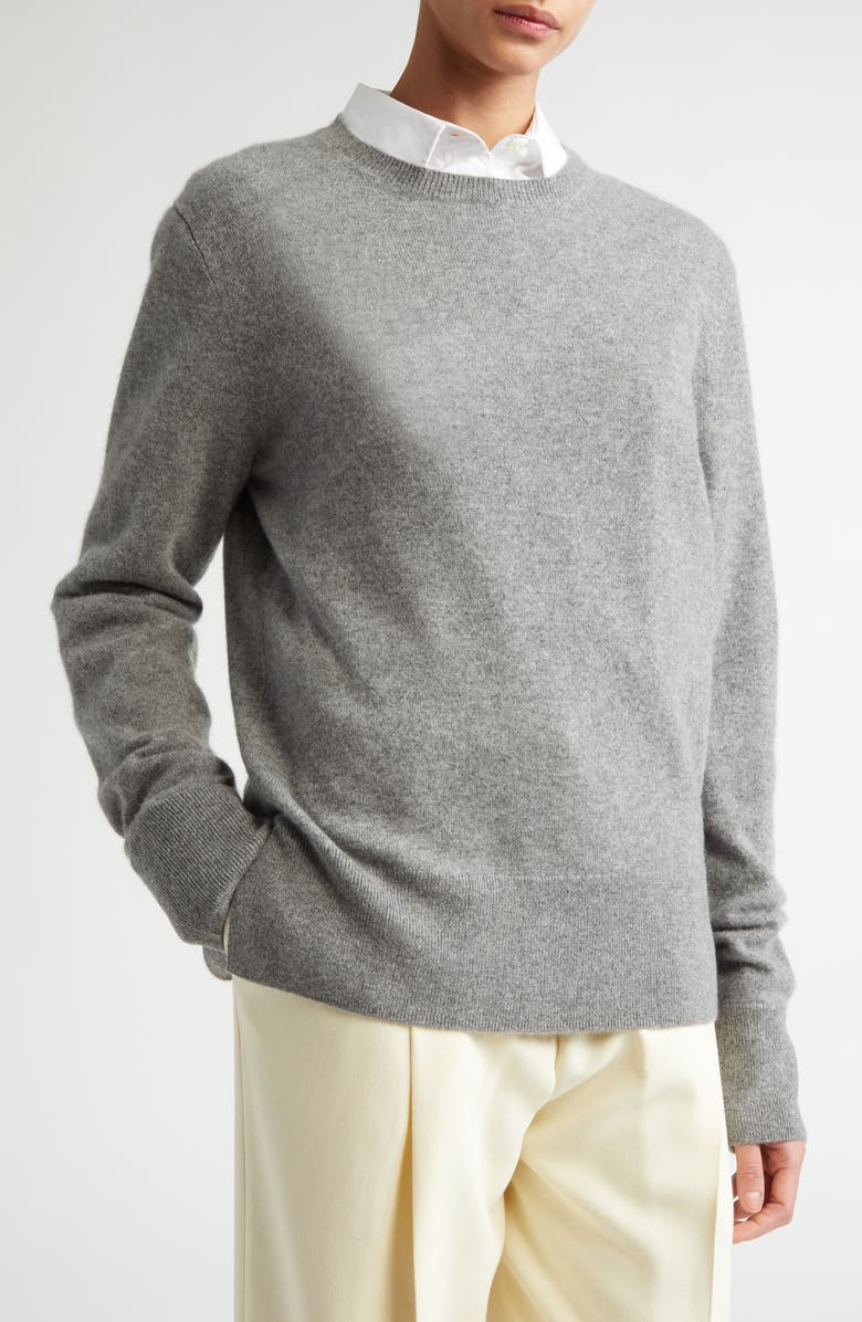 TOTEME Cashmere Crewneck Sweater, Alternate, color, Grey Melange