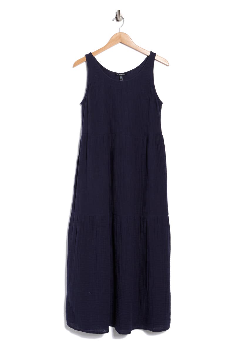 organic cotton gauze tiered maxi dress 100% Organic Cotton Gauze Tiered Maxi Dress in Indigo Blue
