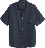 Vince Classic Fit Short Sleeve Linen Shirt