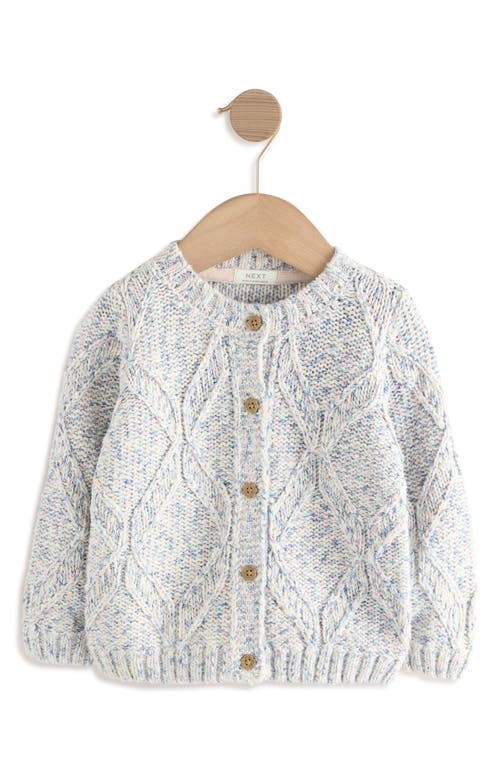 Next Kids' Diamond Chunky Knit Cardigan In Gray