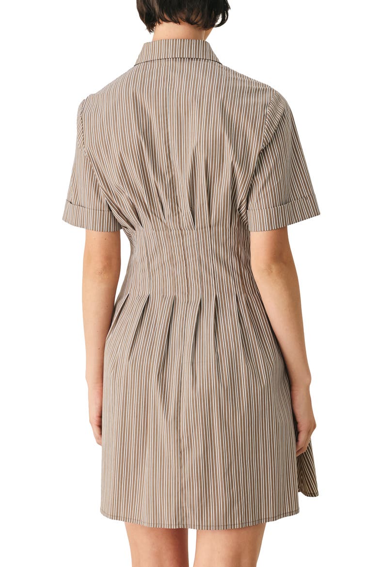 Pleated Mini Shirtdress, Alternate, color, TAUPE MULTI