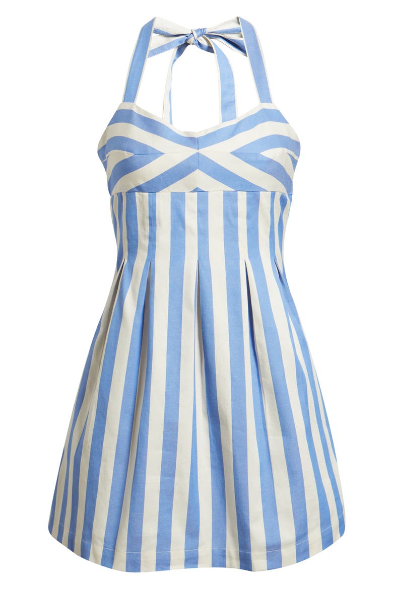 Kate Halter Minidress, Alternate, color, BLUE/ CREME