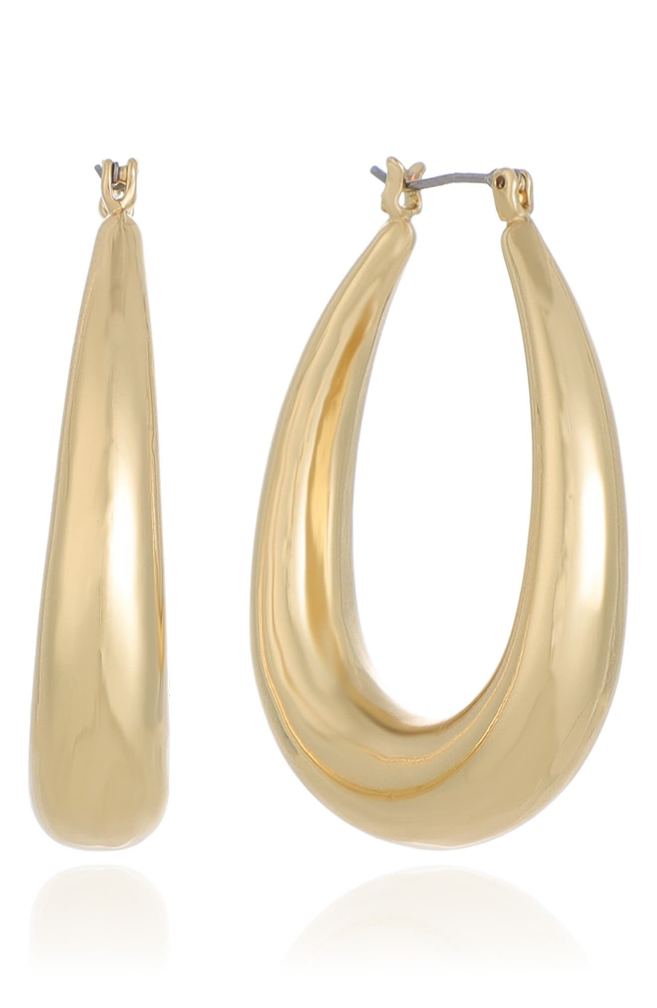 Ettika Chunky Oval Hoop Earrings