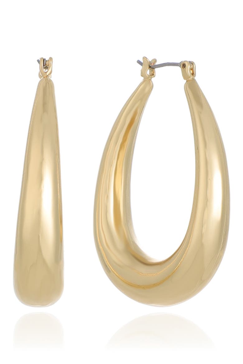 Chunky Oval Hoop Earrings, Main, color, GOLD