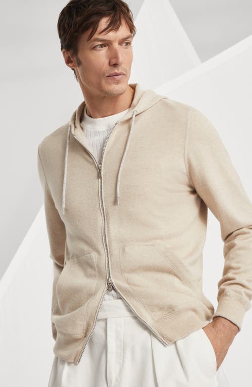 Brunello Cucinelli Sweatshirt-style Cardigan In Sand