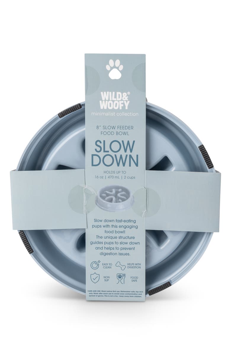Core Home Slow Feeder Pet Food Bowl, Alternate, color, Winter Sky