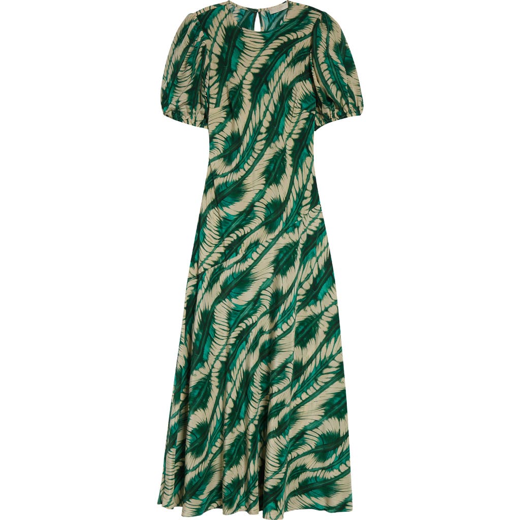 Ulla Johnson Ines Puff Sleeve Silk Maxi Dress In Acacia
