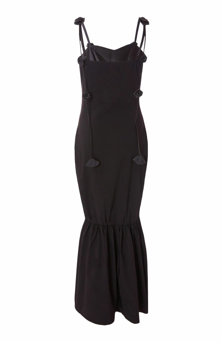 QUIZ Bengaline Maxi Dress With Trailing Floral Detail, Alternate, color, Black