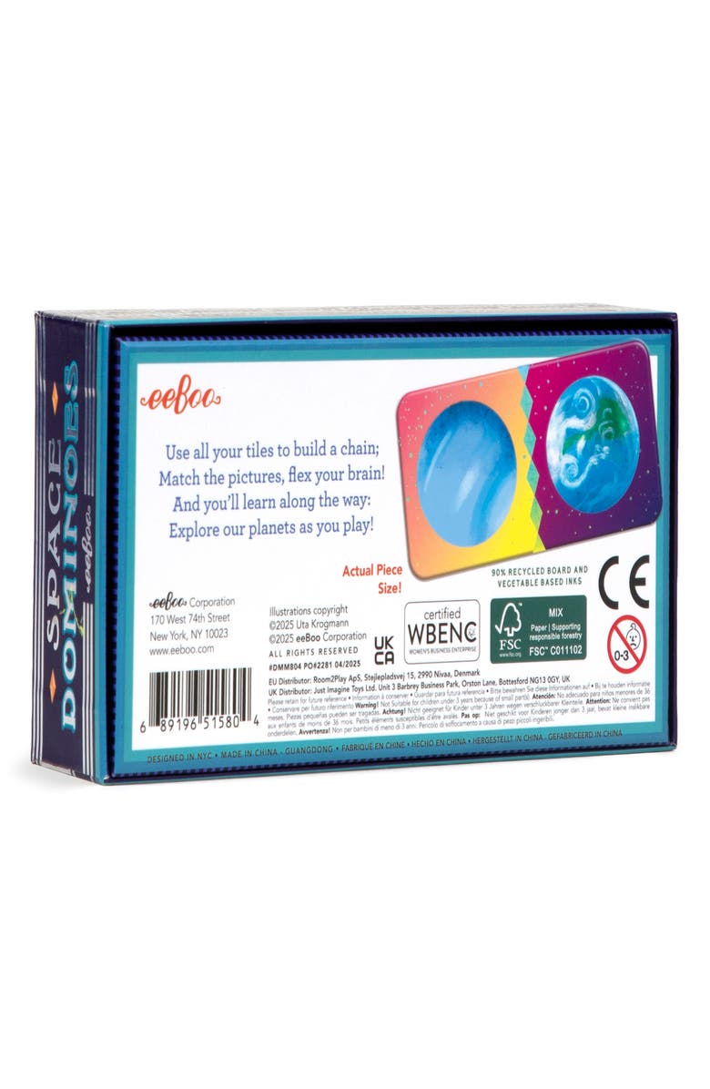 eeBoo Mini Space Dominoes Board Game, Alternate, color, Multi