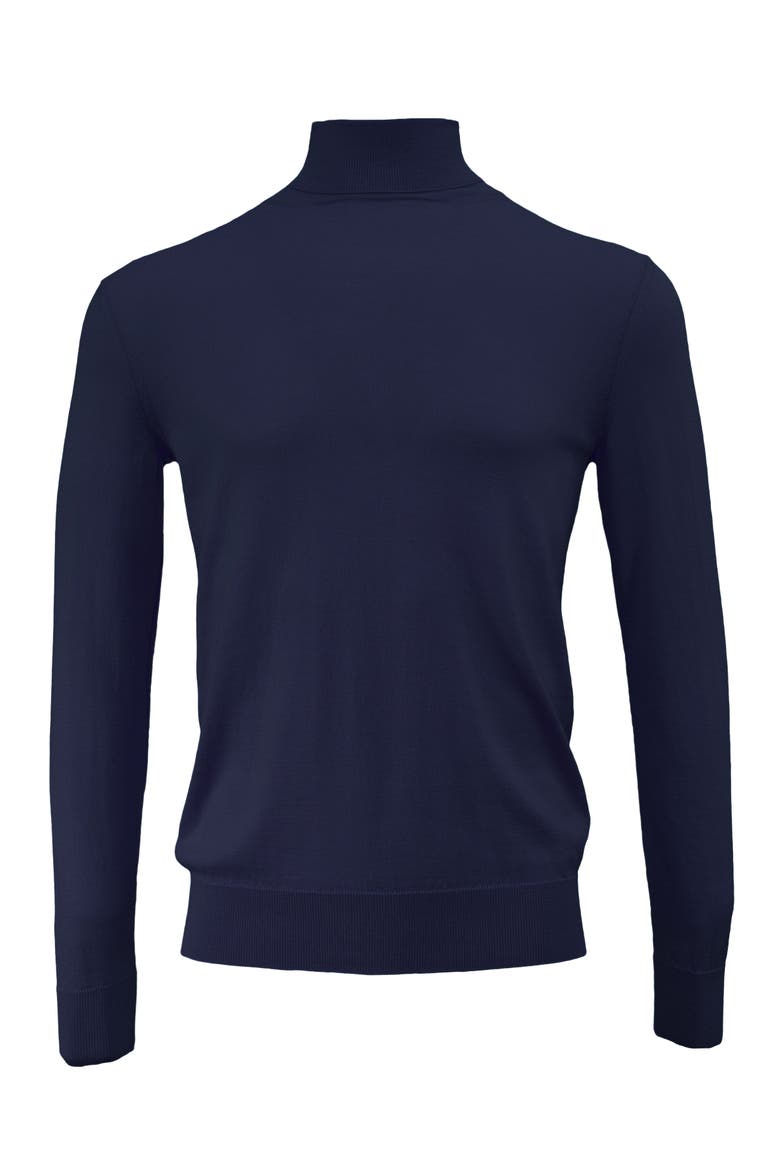 Ronan Merino Wool Turtleneck Sweater, Alternate, color, Navy