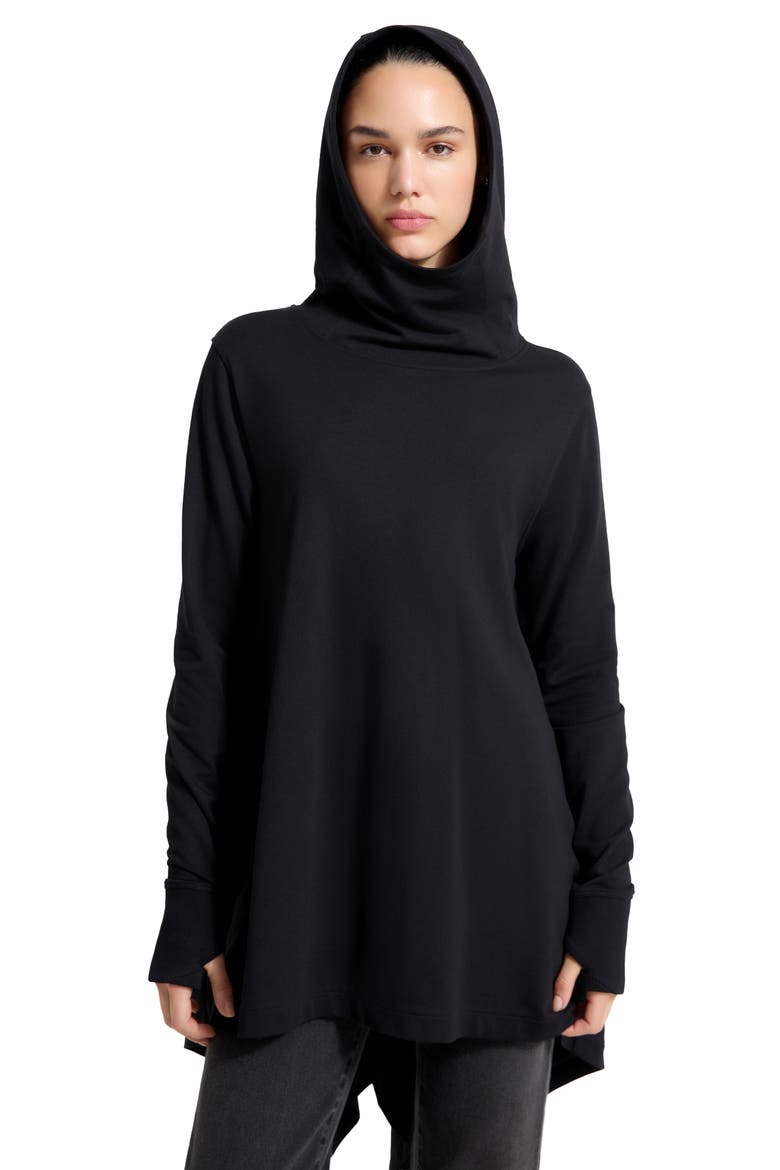 Daria Hooded Tunic, Alternate, color, BLACK