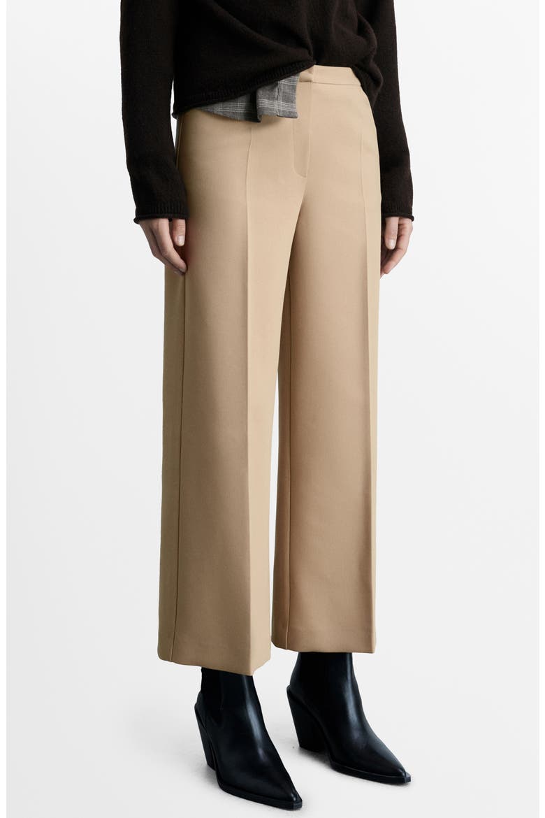Wide Leg Crop Pants, Main, color, BEIGE