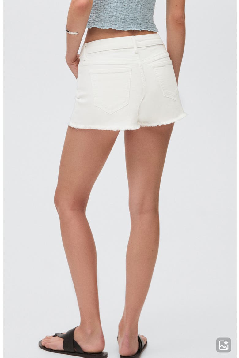 Fray Hem Low Rise Shorts, Alternate, color, OFF WHITE