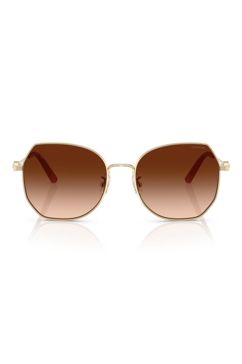 56mm Gradient Irregular Sunglasses, Main, color, LIGHT GOLD / BROWN GRADIENT