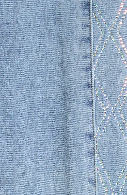 Tractr Kids' Rhinestone Side Panel Flare Jeans In Blue