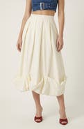 Modenaire Sculpted Bubble Hem Midi Skirt