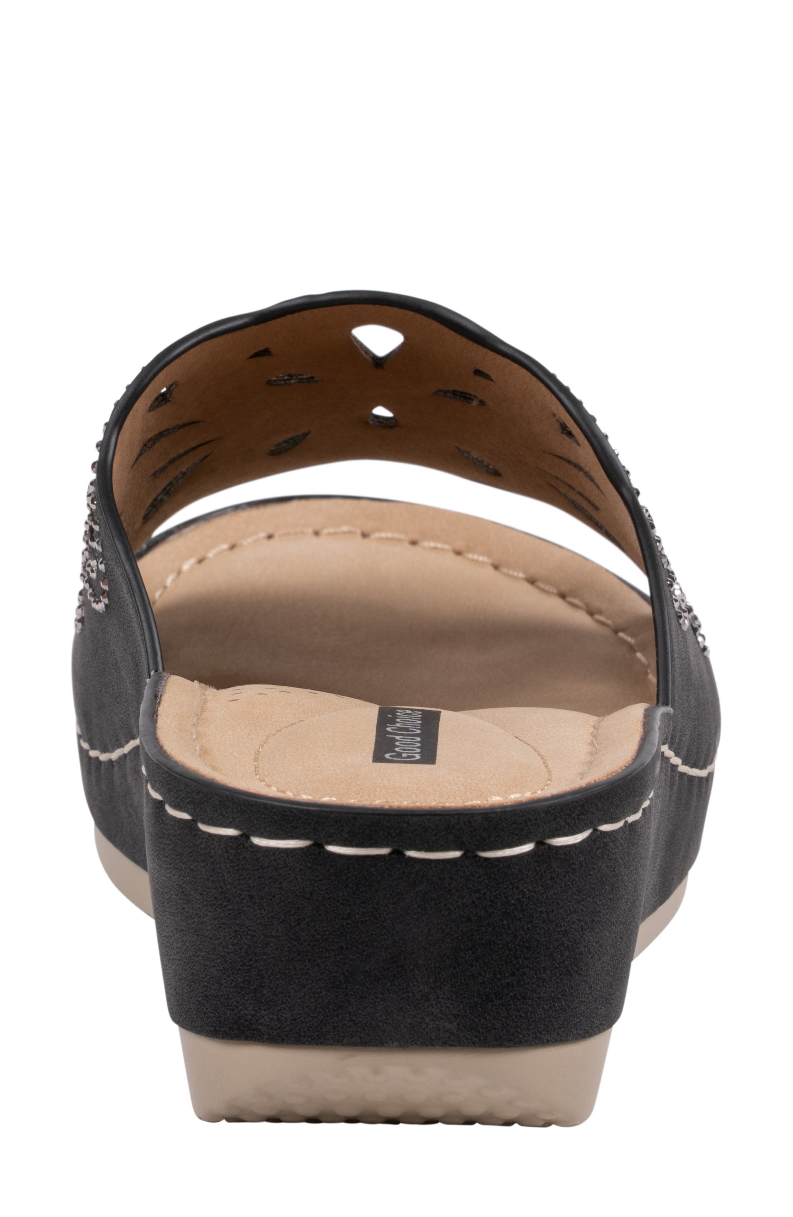 GOOD CHOICE NEW YORK Izzy Embellished Wedge Sandal, Alternate, color, Black