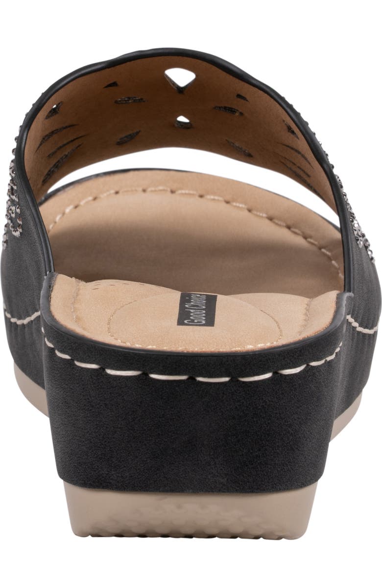 GOOD CHOICE NEW YORK Izzy Embellished Wedge Sandal, Alternate, color, Black