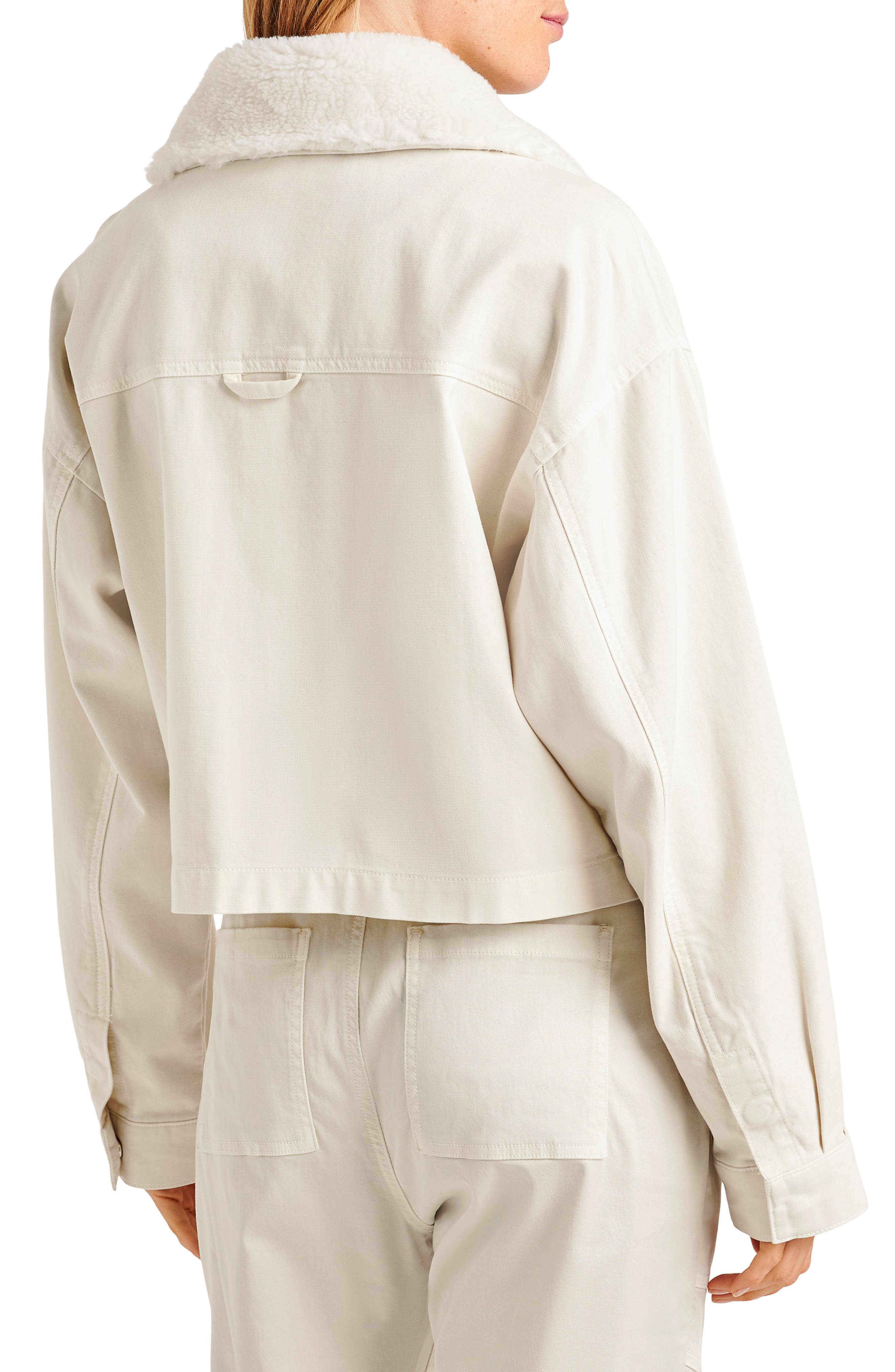 Jacket with Removable Faux Shearling Collar - image 2