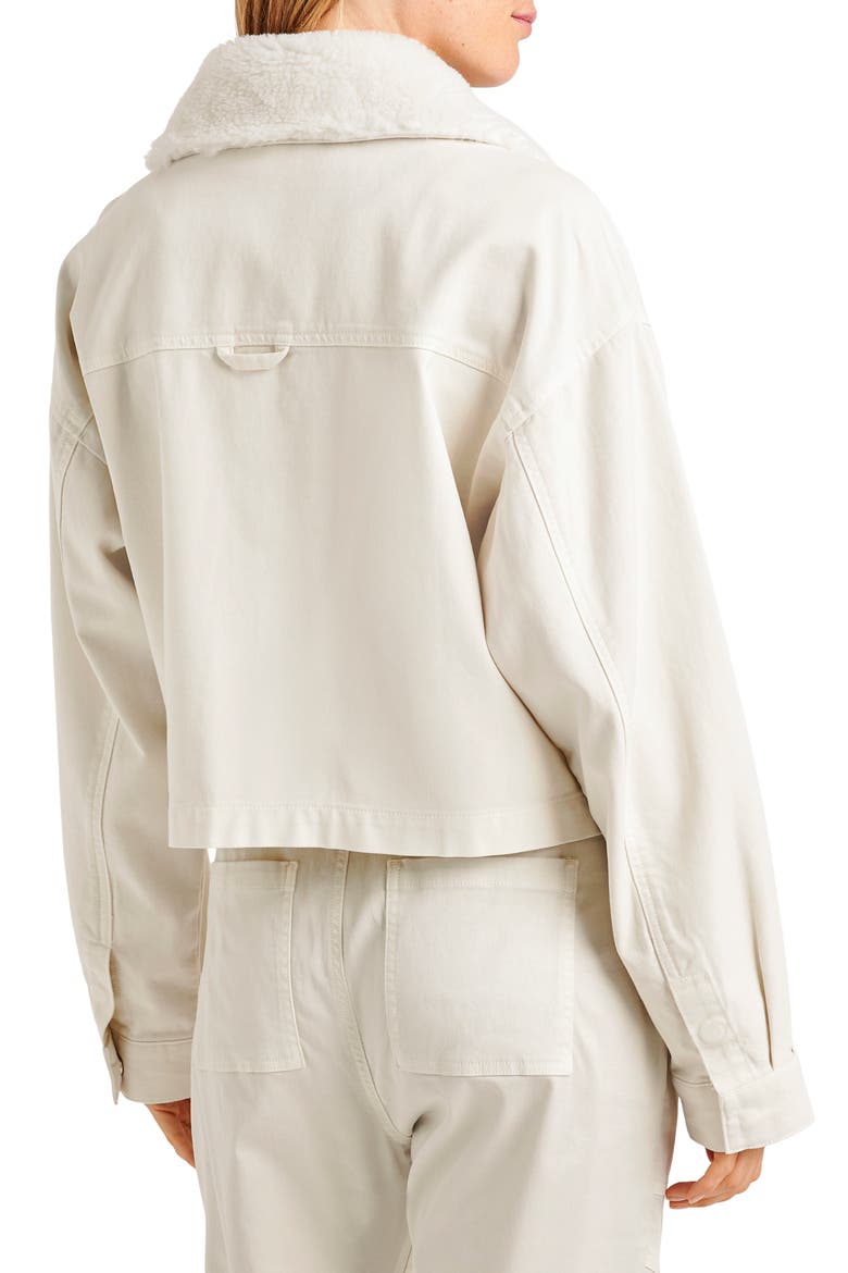 Jacket with Removable Faux Shearling Collar, Alternate, color, PALE OAK