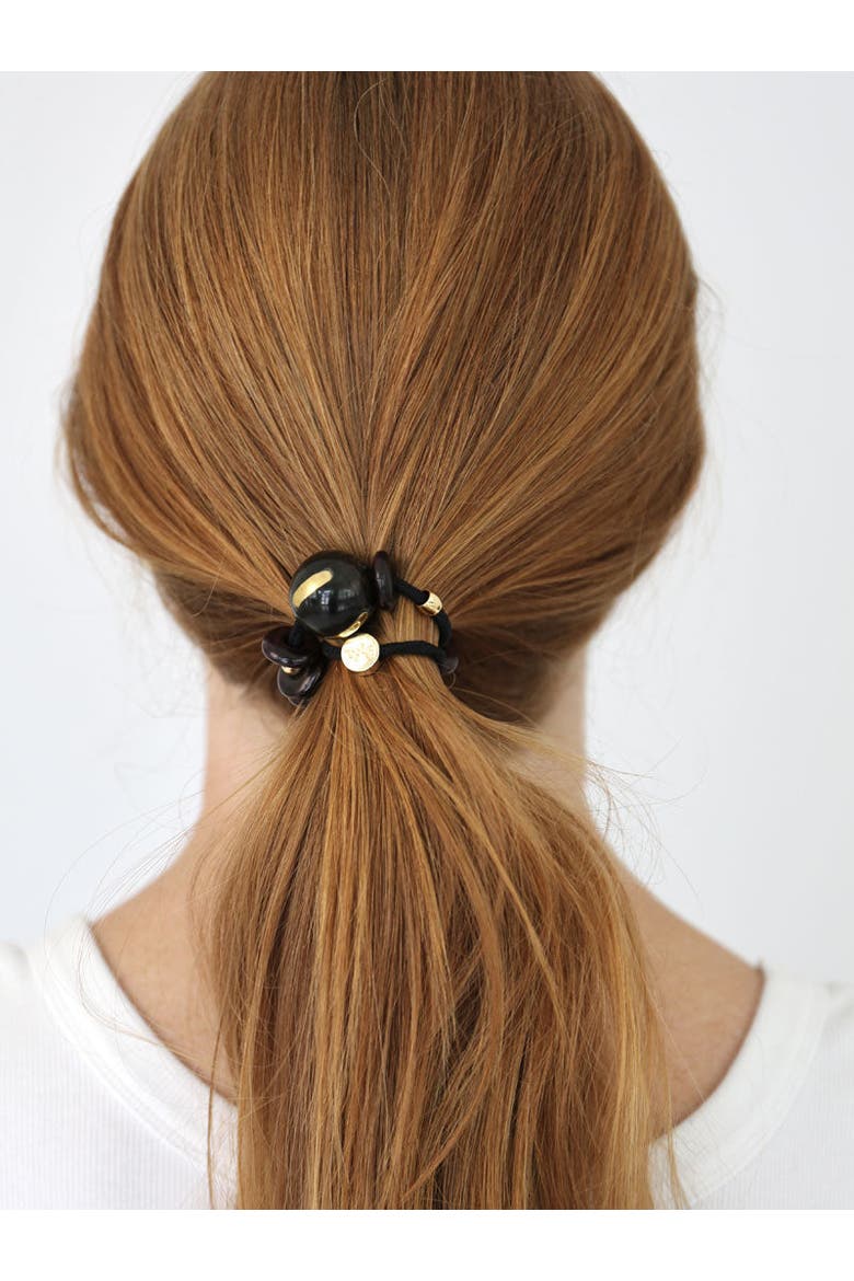 Limo Capsule Bracelet Hairtie, Alternate, color, Black And Gold