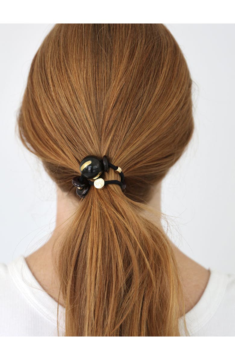 By Lilla Limo Capsule Bracelet Hairtie, Alternate, color, Black And Gold