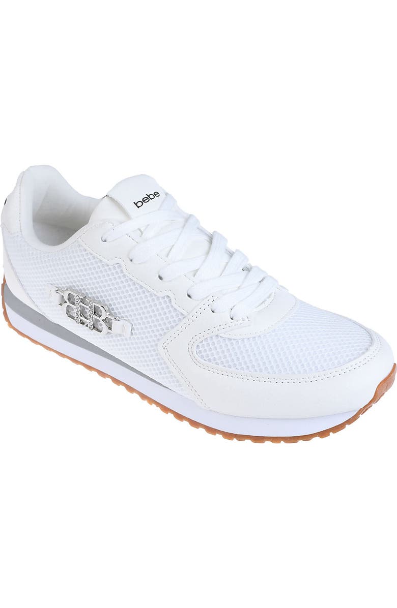 bebe Mixed Media Jogger Sneaker, Main, color,