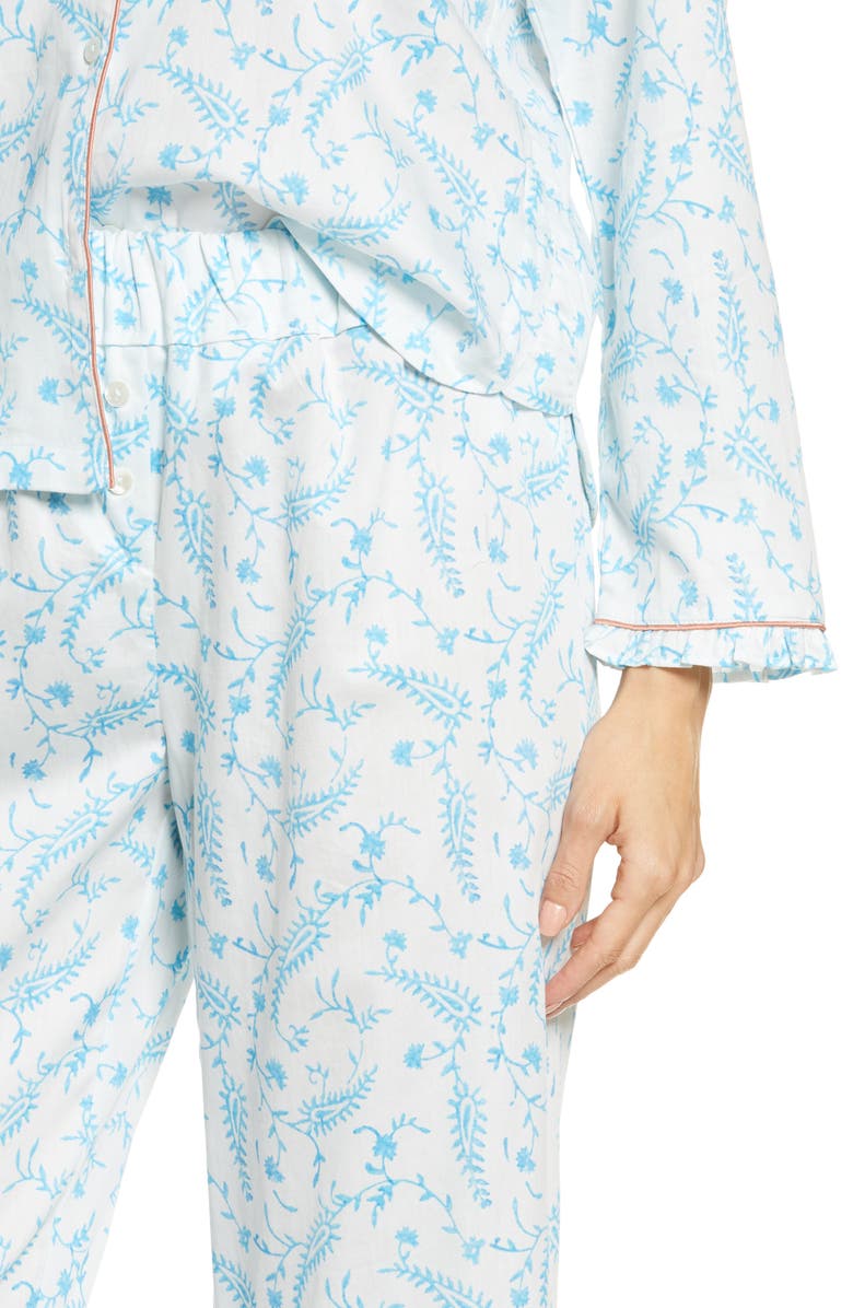REVERIE Women's Marilyn Print Crop Organic Cotton Pajamas, Alternate, color, 