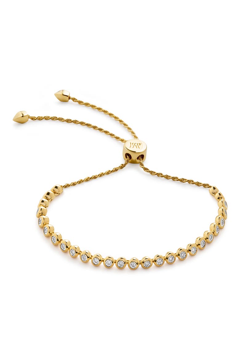 Lab Grown Diamond Friendship Bracelet, Main, color, 18CT GOLD VERMEIL / LAB DIA