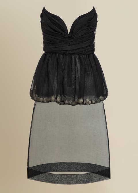 The Mary Romantic Floral Structured Silk Organza Top