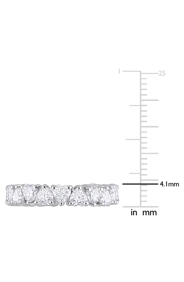 Julianna B. Moissanite Heart Eternity Ring, Alternate, color, Sterling Silver