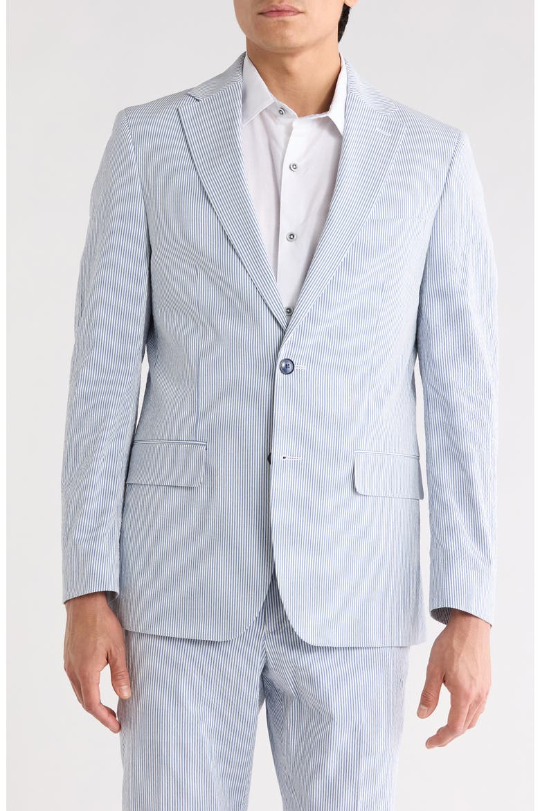 Stripe Seersucker Sport Coat, Main, color, BLUE/WHITE SEERSUCKER STRIPE