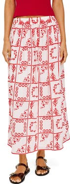 Rails Dax Floral Embroidered Cotton Maxi Skirt