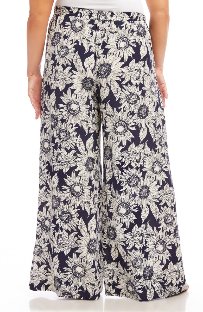 Karen Kane Floral Print High Waist Wide Leg Pants, Alternate, color,