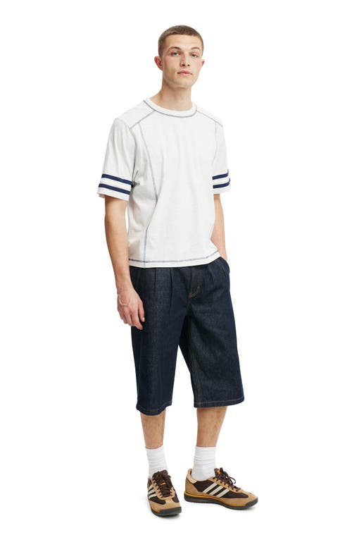 Cotton On Cropped Fit Panel T-shirt In Athletic Marle