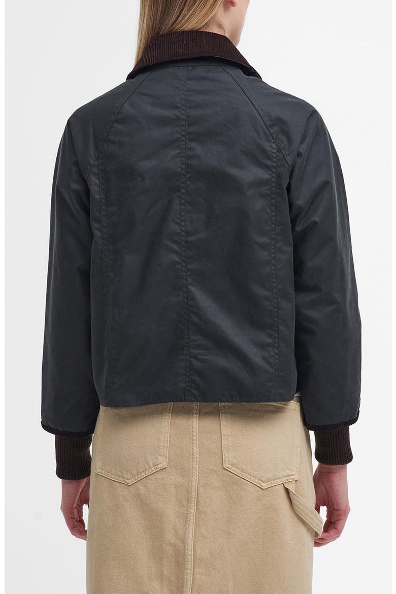 Beadnell Crop Waxed Cotton Jacket, Alternate, color, SAGE/ANCIENT