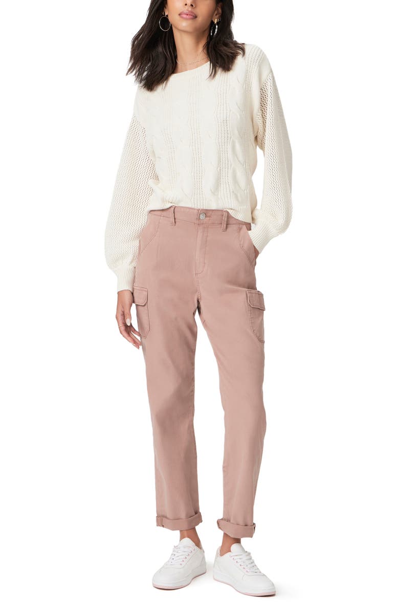 PAIGE Drew High Waist Straight Leg Cargo Pants, Alternate, color, Vintage Mauve Dune