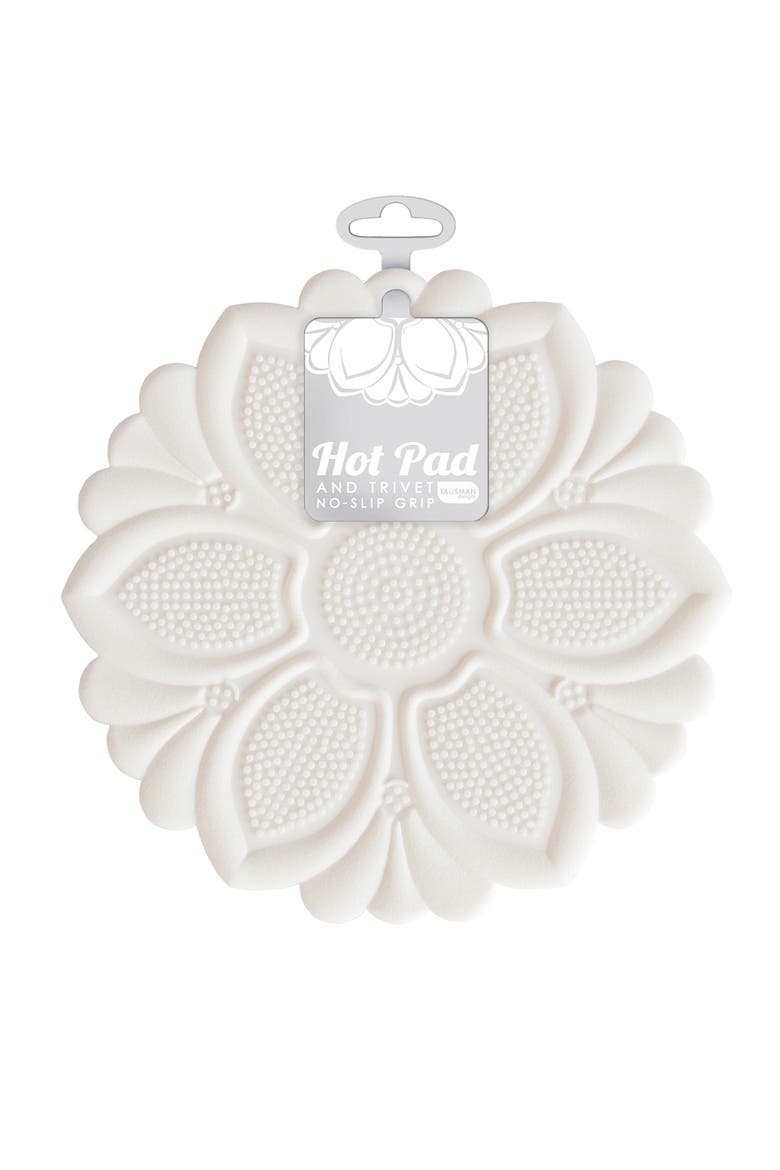 Silicone Nonslip Grip Silicone Hot Pad & Trivet, Set of 1, Main, color, White