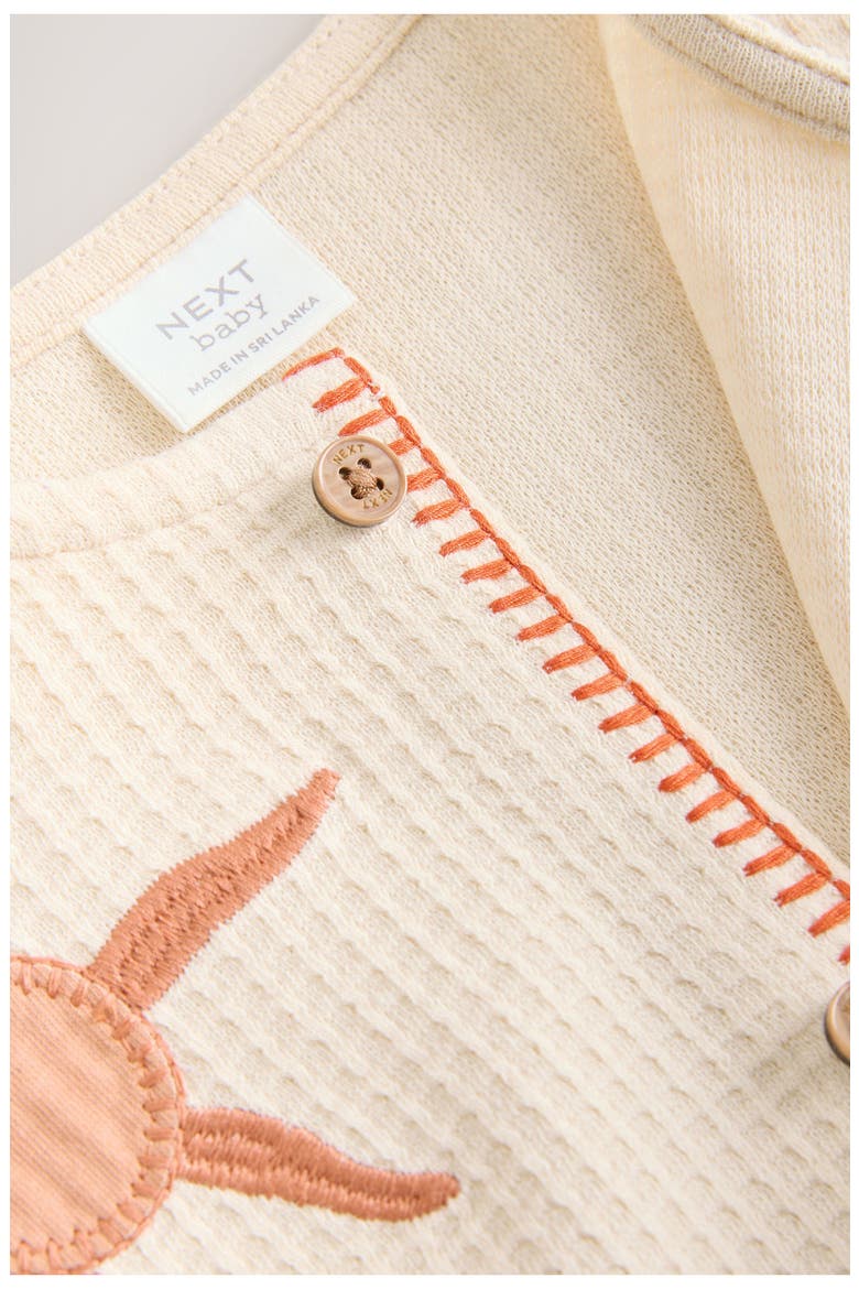 Cotton Jersey Waffle Knit Romper, Alternate, color, NEUTRAL