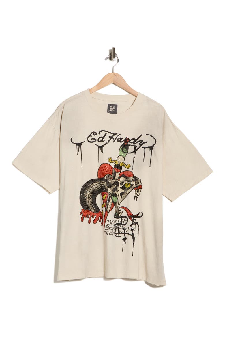 Dagger Snake Cotton Graphic T-Shirt, Alternate, color, IVORY