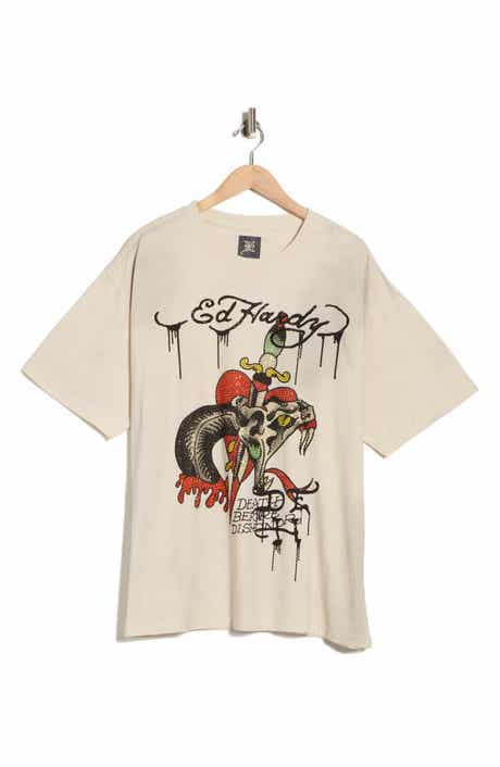 Ed Hardy Dagger Snake Cotton Graphic T-Shirt