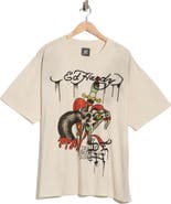 Ed Hardy Dagger Snake Cotton Graphic T-Shirt