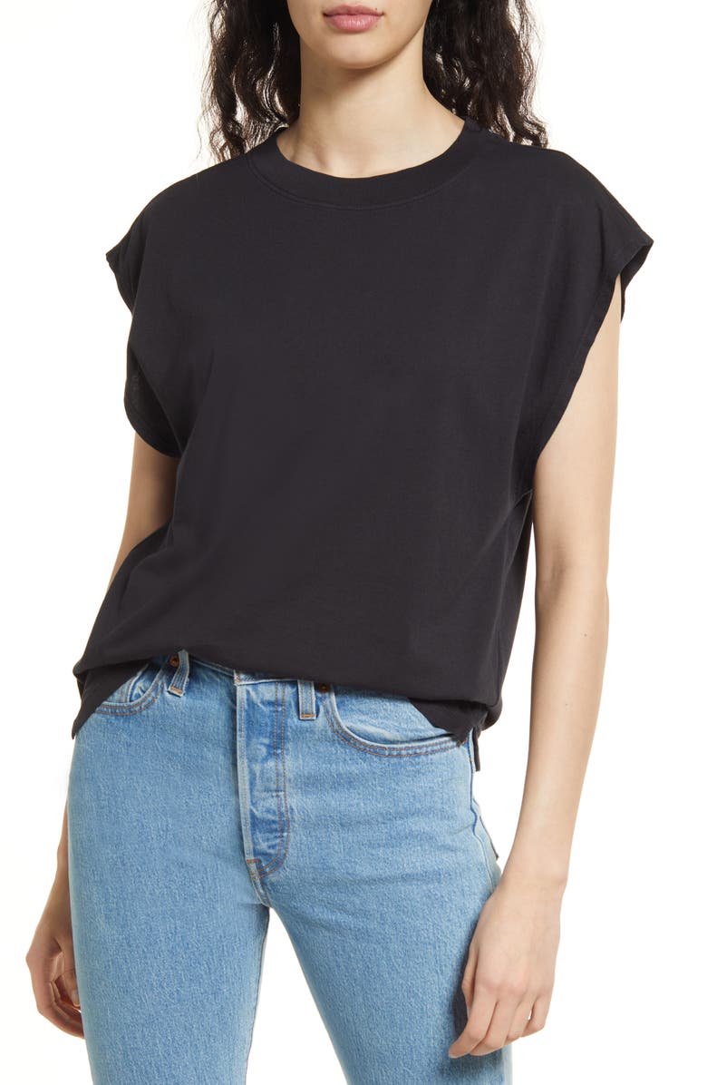 Treasure & Bond Washed Cap Sleeve T-Shirt, Main, color, 