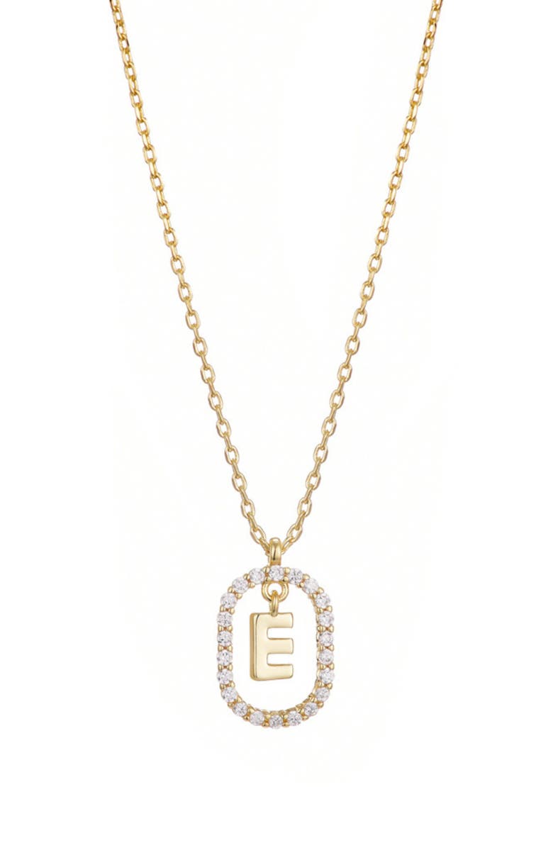 Adornia Floating Letter Initial Cubic Zirconia Pendant Necklace, Main, color, Gold-E