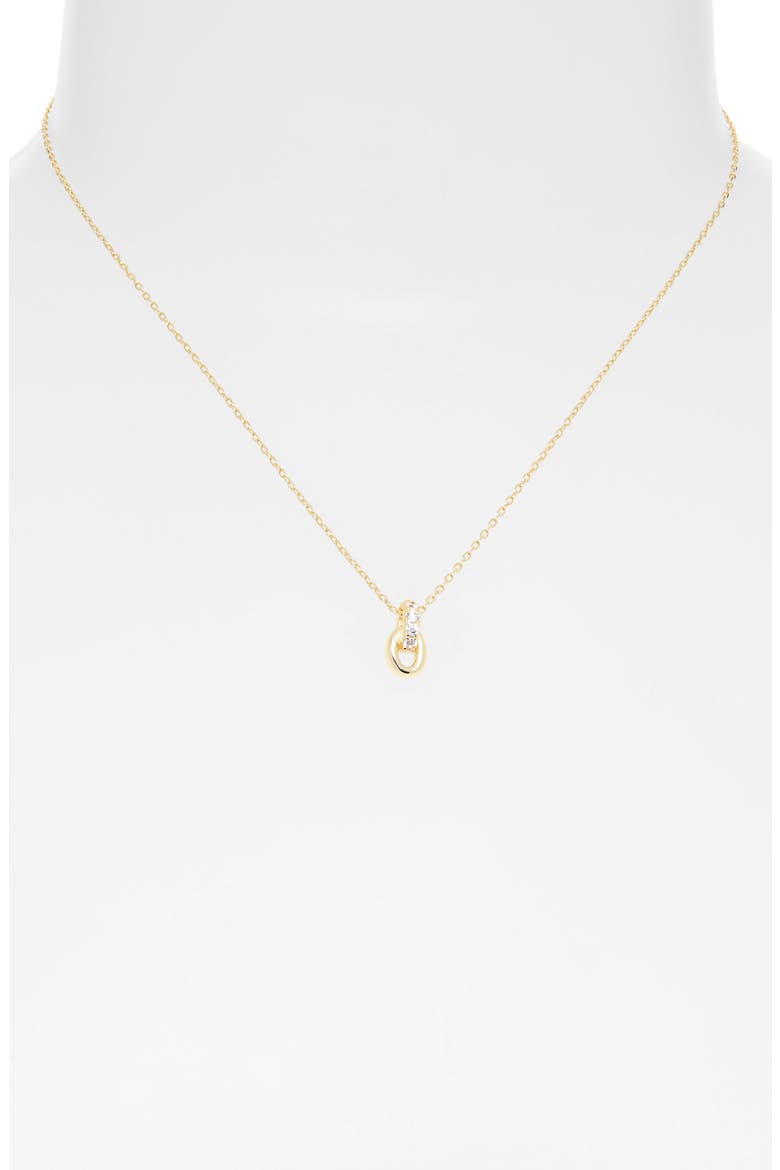 Pavé Interlocking Link Necklace, Alternate, color, GOLD