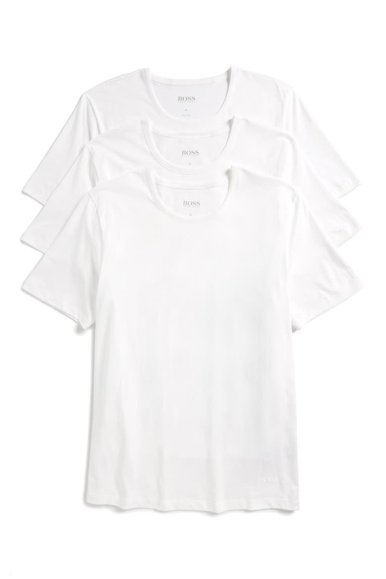 3-Pack Crewneck Cotton T-Shirt, Main, color, WHITE