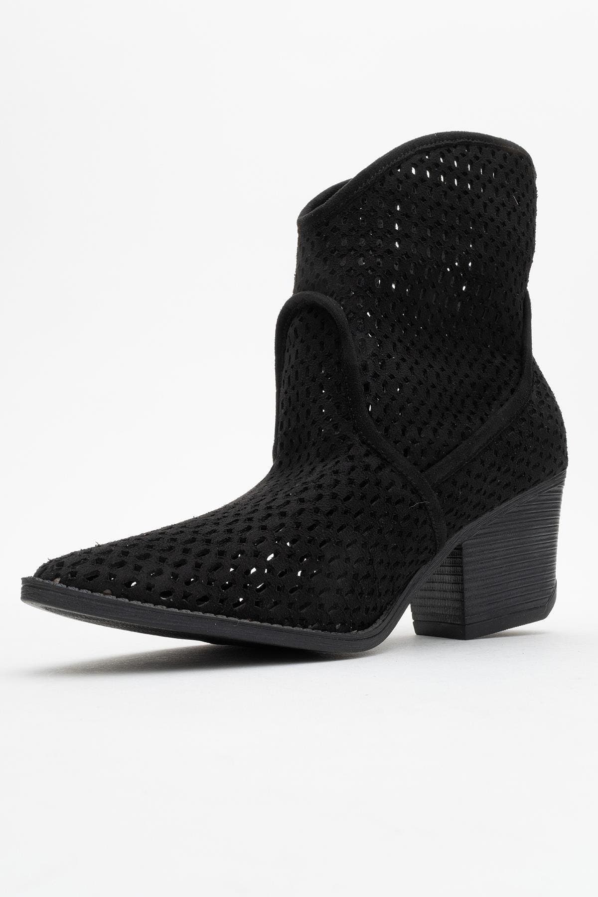 Pera Block Heel Summer Boot, Alternate, color, Black Faux Leather